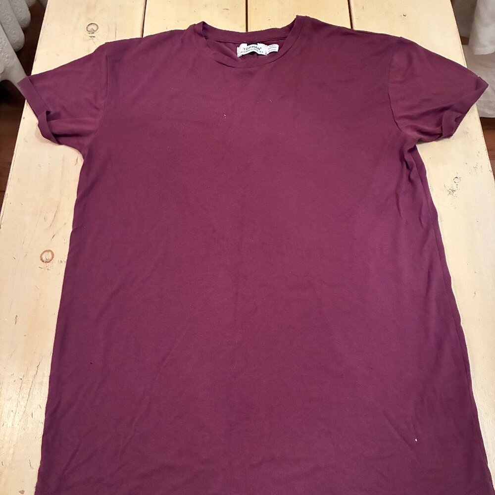 Topman Burgundy Short Sleeve T-Shirt
